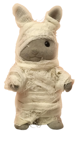 bunny dressed as a mummy